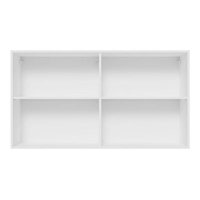 Armário Aéreo Madesa Lux 120cm 2 Portas Branco Cinza