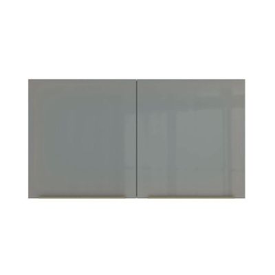 Armário Aéreo Madesa Lux 120cm 2 Portas Branco Cinza