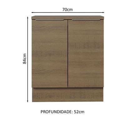 Balcão de Cozinha Stella 70cm 2 Portas Rustic
