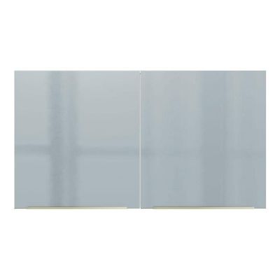 Armário Aéreo Madesa Lux 120cm 2 Portas Branco Cinza