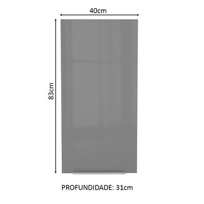Armário Aéreo Madesa Lux 40 X 83 Cm 1 Porta Rustic/cinza