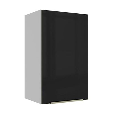 Armário Aéreo Madesa Lux 40cm 1 Porta Branco Preto