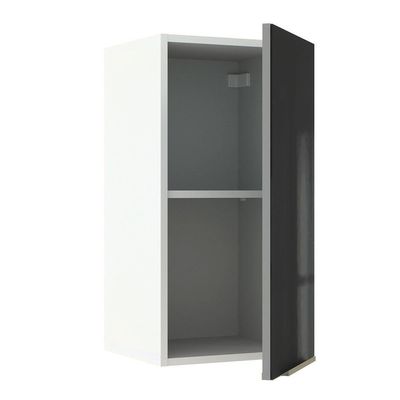 Armário Aéreo Madesa Lux 35cm 1 Porta Branco Preto
