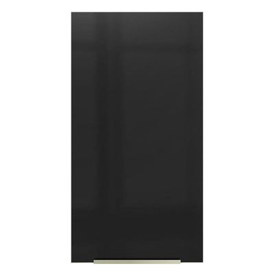 Armário Aéreo Madesa Lux 35cm 1 Porta Branco Preto
