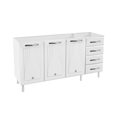 Balcão De Cozinha De Aço Telasul Star New Bco S/tampo P/ Pia