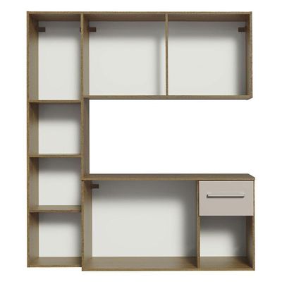 Armário De Cozinha Compacta 120cm Rustic/crema Easy Madesa Rustic/crema
