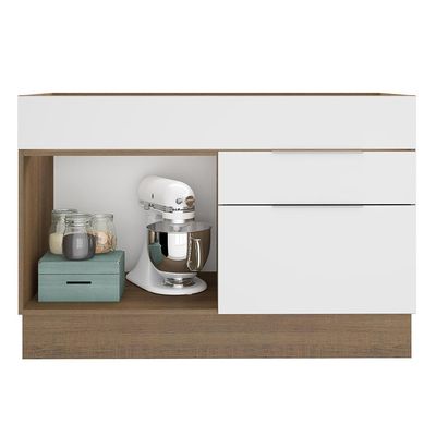 Balcão de Pia Stella 1 Porta 2 Gavetas Rustic/branco Madesa