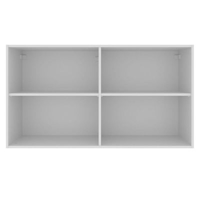 Armário Aéreo Glamy 120 Cm 2 Portas com Vidro Branco Preto