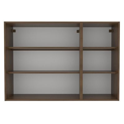 Armário Aéreo Madesa Lux 120 Cm 3 Portas Rustic/cinza