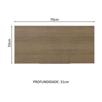 Armário Aéreo de Cozinha Stella 70cm 1 Porta Branco Rustic