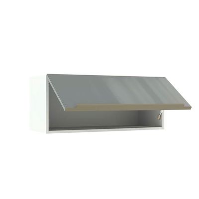 Armário Aéreo Lux 80cm 1 Porta Basculante Branco Cinza