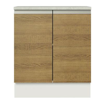 Balcão de Cozinha Madesa Glamy 70cm 2 Portas Branco Rustic