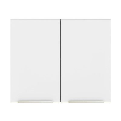 Armário Aéreo 80 Cm 2 Portas Branco/Branco Veludo