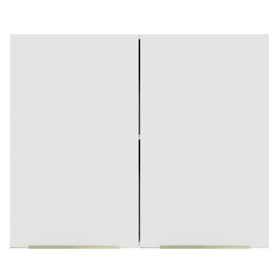 Armário Aéreo 80 Cm 2 Portas Branco/Branco Veludo