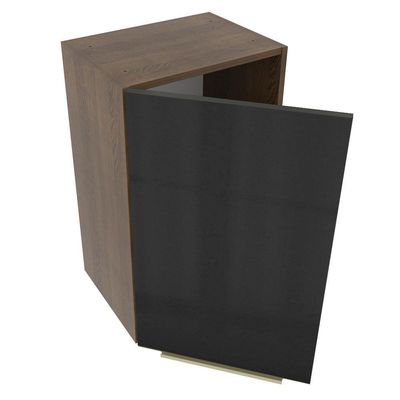 Armário Aéreo Madesa Lux 40 cm 1 Porta Rustic e Preto