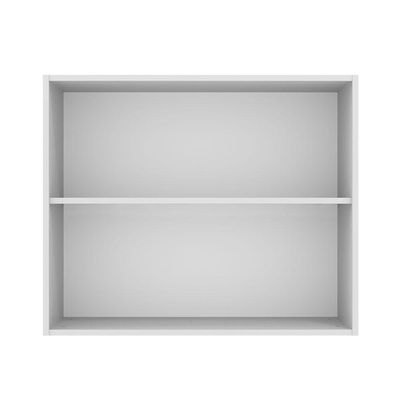 Armário Aéreo 80 Cm 2 Portas Branco/Branco Veludo