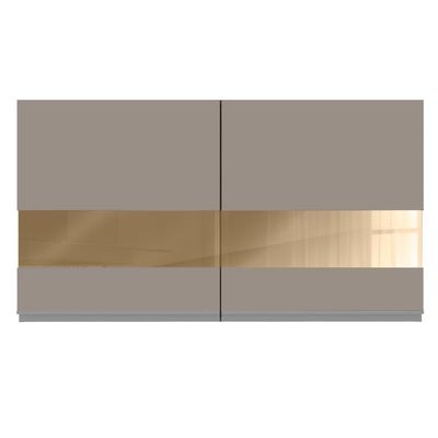 Armário Aéreo Glamy 120cm 2 Portas Vidro Branco/Crema Madesa