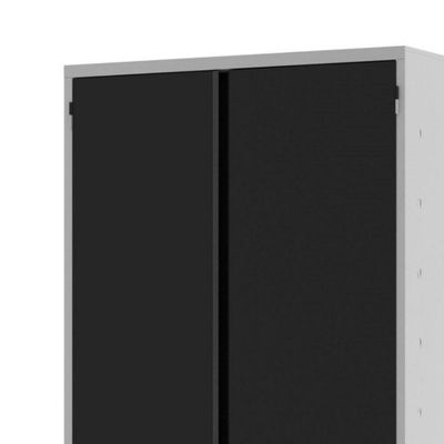 Armário Aço Escritório Fechadura 3 Prateleiras Ea303 Preto