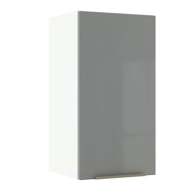 Armário Aéreo Madesa Lux 35cm 1 Porta Branco Cinza