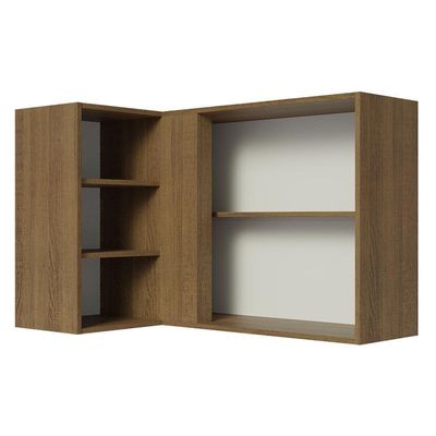 Armário Aéreo Com Adega 1 Porta Rustic/Branco Veludo