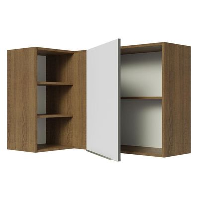 Armário Aéreo Com Adega 1 Porta Rustic/Branco Veludo