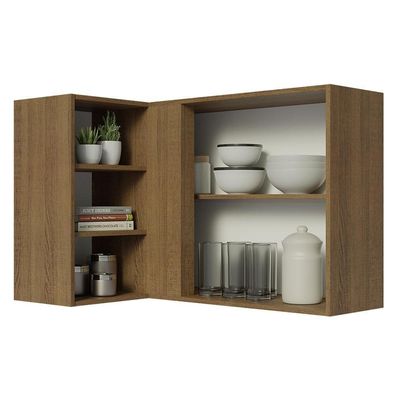 Armário Aéreo Com Adega 1 Porta Rustic/Branco Veludo