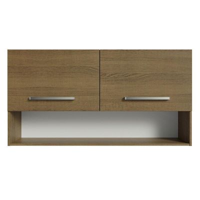 Armário Aéreo Cozinha 105cm 2 Portas 1 Nicho Rustic Emilly Madesa Rustic