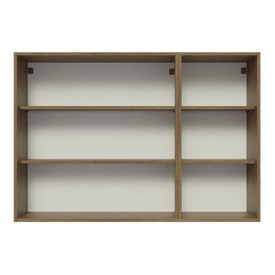Armário Aéreo 120 Cm 3 Portas Rustic/branco Veludo Lux Madesa Rustic/branco Veludo