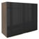 Armário Aéreo Madesa Lux 80 cm 2 Portas Rustic e Preto