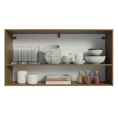 Armário Aéreo Cozinha 105cm 2 Portas 1 Nicho Rustic Emilly Madesa Rustic