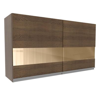 Armário Aéreo Glamy 120cm 2 Portas com Vidro Rustic Madesa