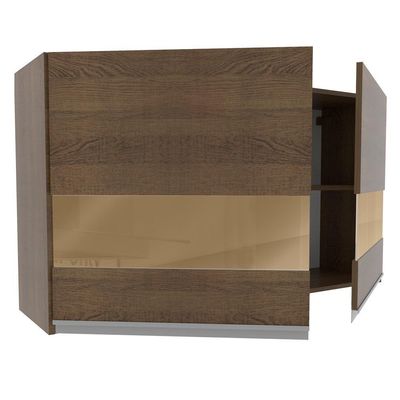Armário Aéreo Glamy 120cm 2 Portas com Vidro Rustic Madesa