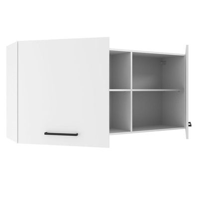 Armário Aéreo 150 Cm 2 Portas E 2 Nichos Branco Branco