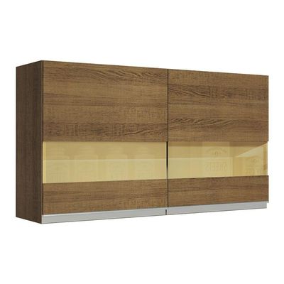 Armário Aéreo Glamy 120cm 2 Portas com Vidro Rustic Madesa