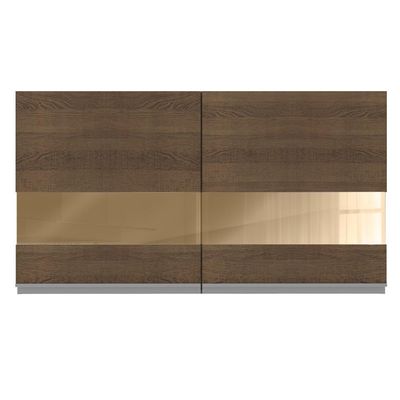 Armário Aéreo Glamy 120cm 2 Portas com Vidro Rustic Madesa
