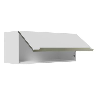 Armário Aéreo 80 Cm 1 Porta Basculante Branco/Branco Veludo