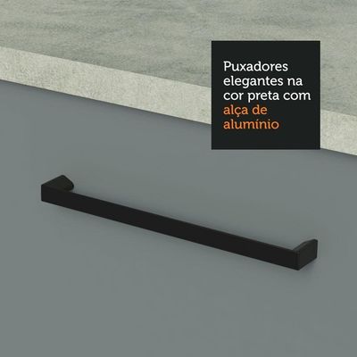Armário Aéreo 150 Cm 2 Portas E 2 Nichos Branco/Cinza