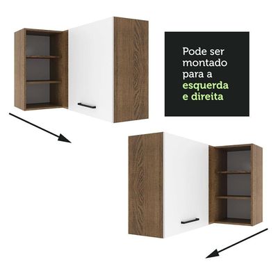 Armário Aéreo 1 Porta Para Linha De 60 Cm Rustic/Branco