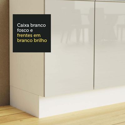 Armário Aéreo 100% Mdf 70 Cm 1 Porta Basculante Frente Branco Brilho Acordes Madesa Branco