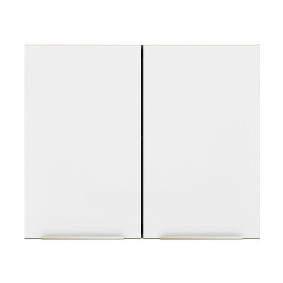 Armário Aéreo 80 Cm 2 Portas Rustic/Branco Veludo