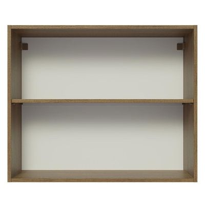 Armário Aéreo 80 Cm 2 Portas Rustic/Branco Veludo