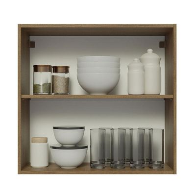 Armário Aéreo 70 Cm 2 Portas Rustic/branco Veludo Lux