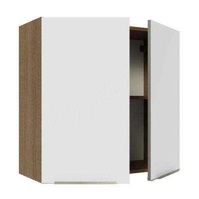 Armário Aéreo 70 Cm 2 Portas Rustic/branco Veludo Lux