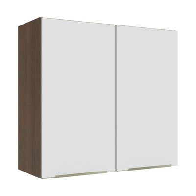 Armário Aéreo 70 Cm 2 Portas Rustic/branco Veludo Lux