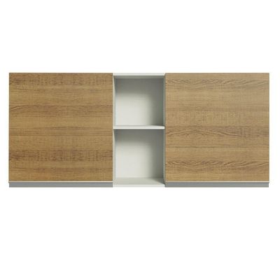 Armário Aéreo 150 Cm 2 Portas E 2 Nichos Branco/Rustic