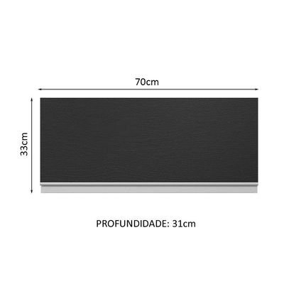 Armário Aéreo 100% Mdf 70 Cm 1 Porta Basculante Branco/preto Acordes Madesa Branco/preto
