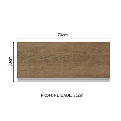 Armário Aéreo 100% Mdf 70 Cm 1 Porta Basculante Branco/rustic Acordes Madesa Branco/rustic