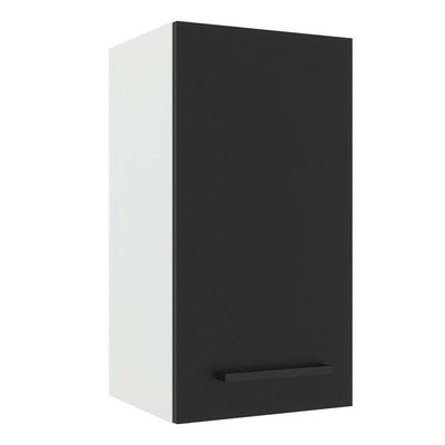 Armário Aéreo Madesa Agata 35cm 1 Porta Branco e Preto