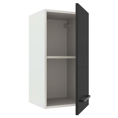 Armário Aéreo Madesa Agata 35cm 1 Porta Branco e Preto