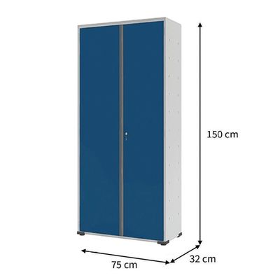 Armário Aço Escritório Fechadura 3 Prateleiras Ea303 Azul
